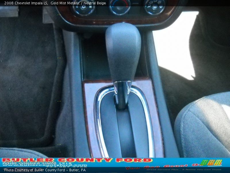 Gold Mist Metallic / Neutral Beige 2008 Chevrolet Impala LS