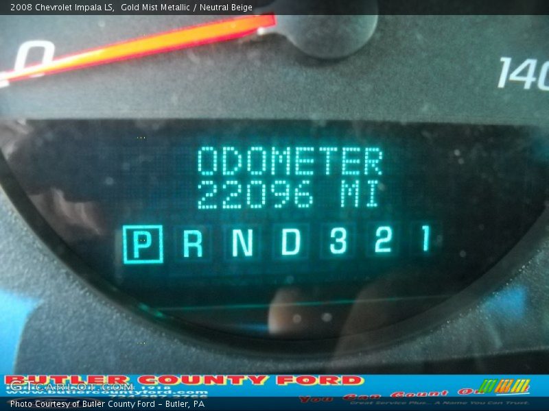 Gold Mist Metallic / Neutral Beige 2008 Chevrolet Impala LS