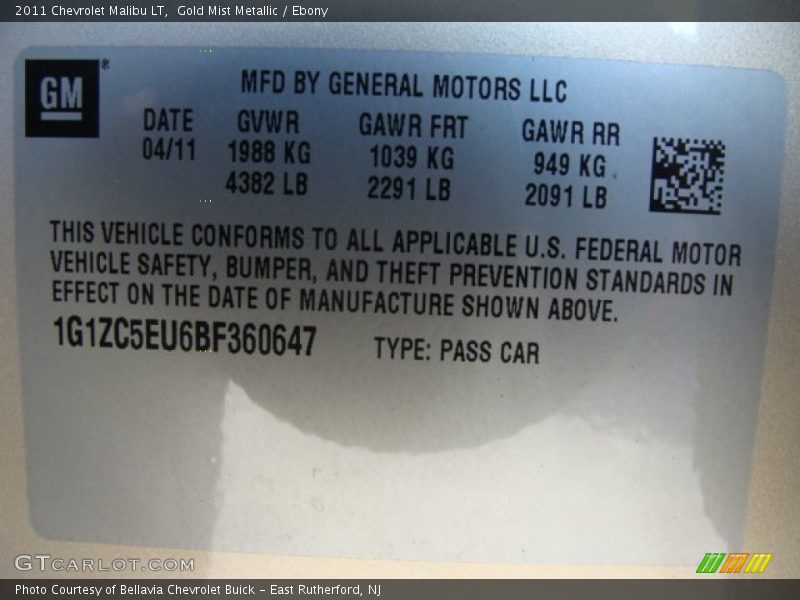 Gold Mist Metallic / Ebony 2011 Chevrolet Malibu LT