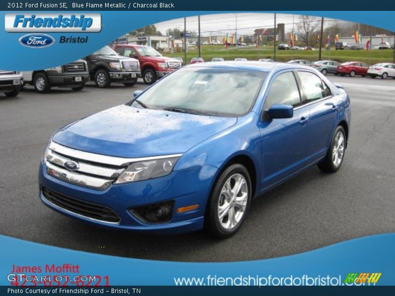 Blue Flame Metallic / Charcoal Black 2012 Ford Fusion SE