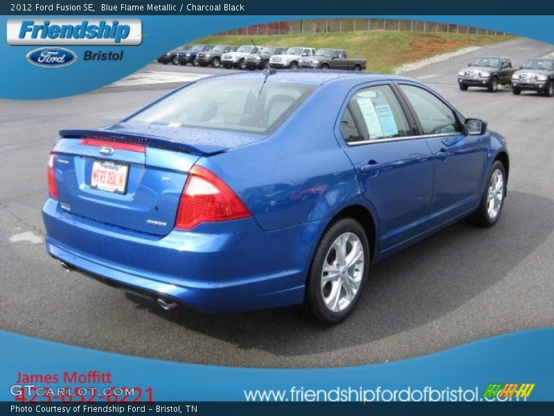 Blue Flame Metallic / Charcoal Black 2012 Ford Fusion SE