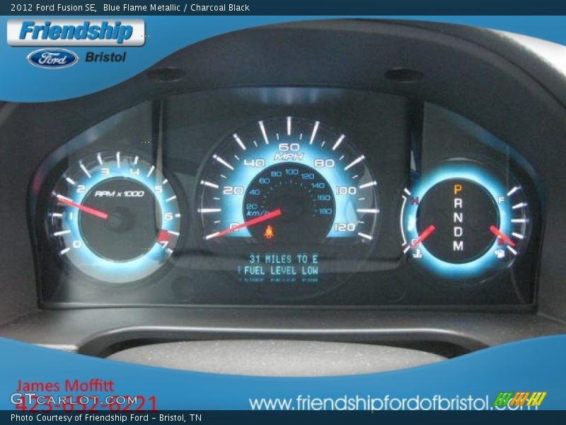 Blue Flame Metallic / Charcoal Black 2012 Ford Fusion SE