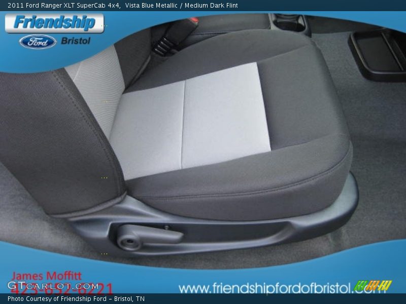 Vista Blue Metallic / Medium Dark Flint 2011 Ford Ranger XLT SuperCab 4x4