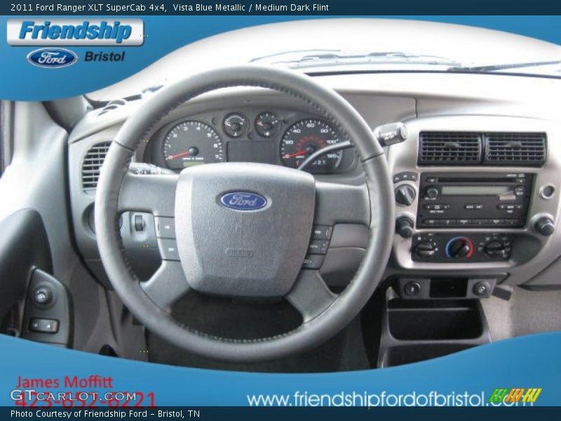 Vista Blue Metallic / Medium Dark Flint 2011 Ford Ranger XLT SuperCab 4x4