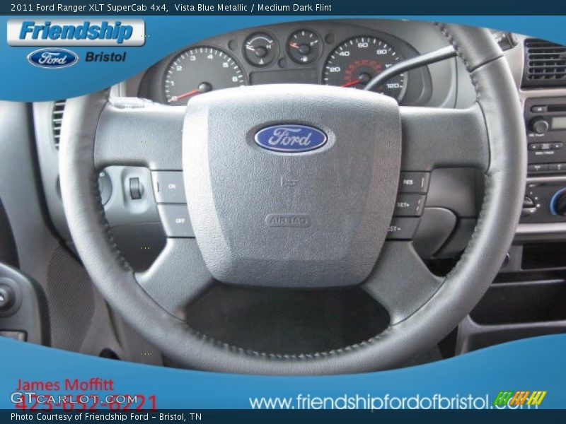 Vista Blue Metallic / Medium Dark Flint 2011 Ford Ranger XLT SuperCab 4x4