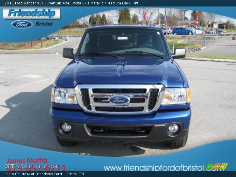 Vista Blue Metallic / Medium Dark Flint 2011 Ford Ranger XLT SuperCab 4x4