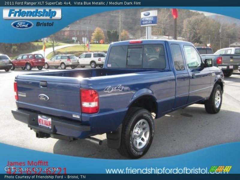 Vista Blue Metallic / Medium Dark Flint 2011 Ford Ranger XLT SuperCab 4x4