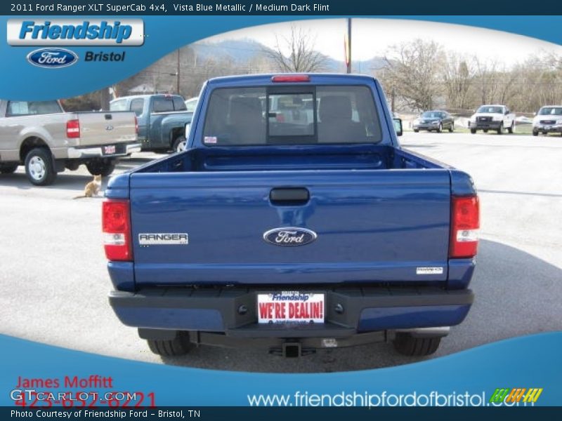 Vista Blue Metallic / Medium Dark Flint 2011 Ford Ranger XLT SuperCab 4x4