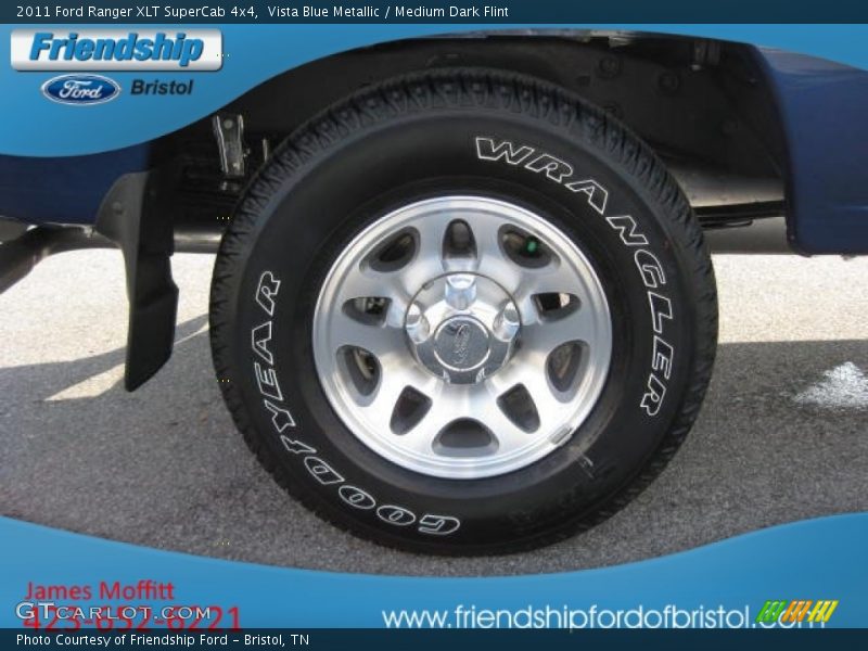 Vista Blue Metallic / Medium Dark Flint 2011 Ford Ranger XLT SuperCab 4x4