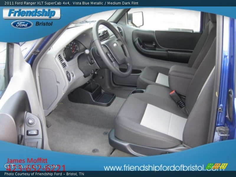 Vista Blue Metallic / Medium Dark Flint 2011 Ford Ranger XLT SuperCab 4x4