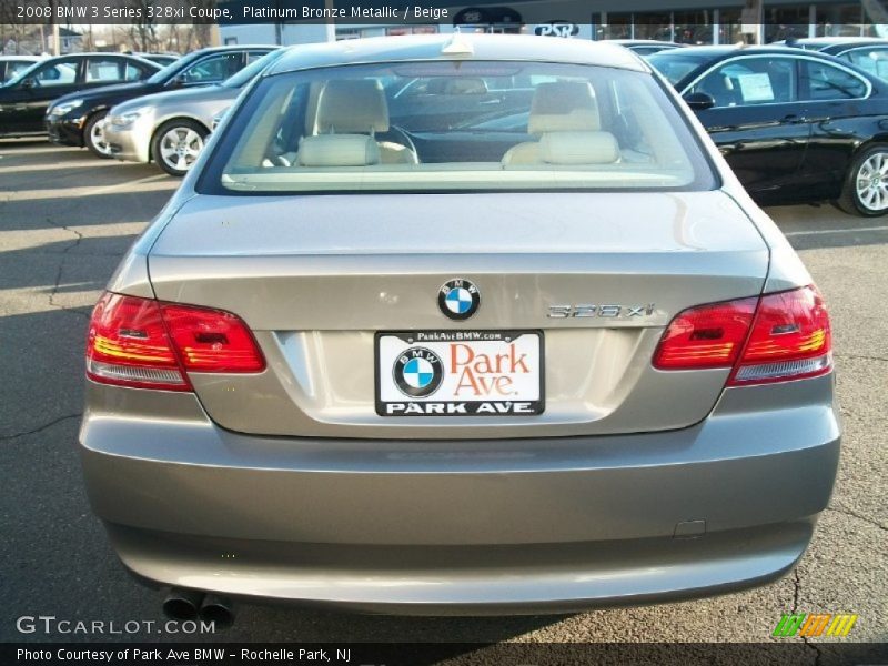 Platinum Bronze Metallic / Beige 2008 BMW 3 Series 328xi Coupe