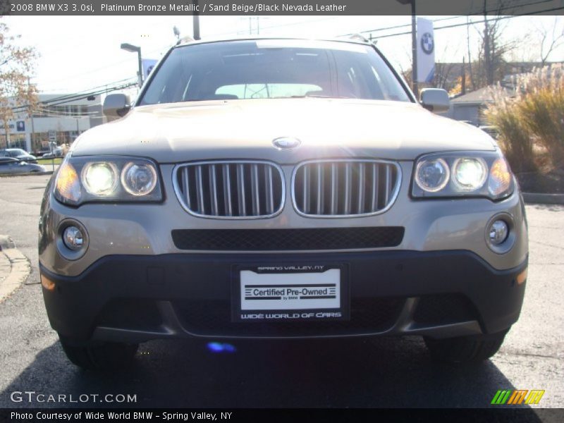 Platinum Bronze Metallic / Sand Beige/Black Nevada Leather 2008 BMW X3 3.0si