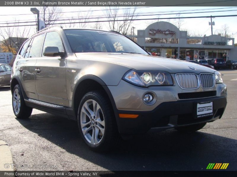 Platinum Bronze Metallic / Sand Beige/Black Nevada Leather 2008 BMW X3 3.0si