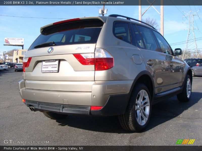 Platinum Bronze Metallic / Sand Beige/Black Nevada Leather 2008 BMW X3 3.0si