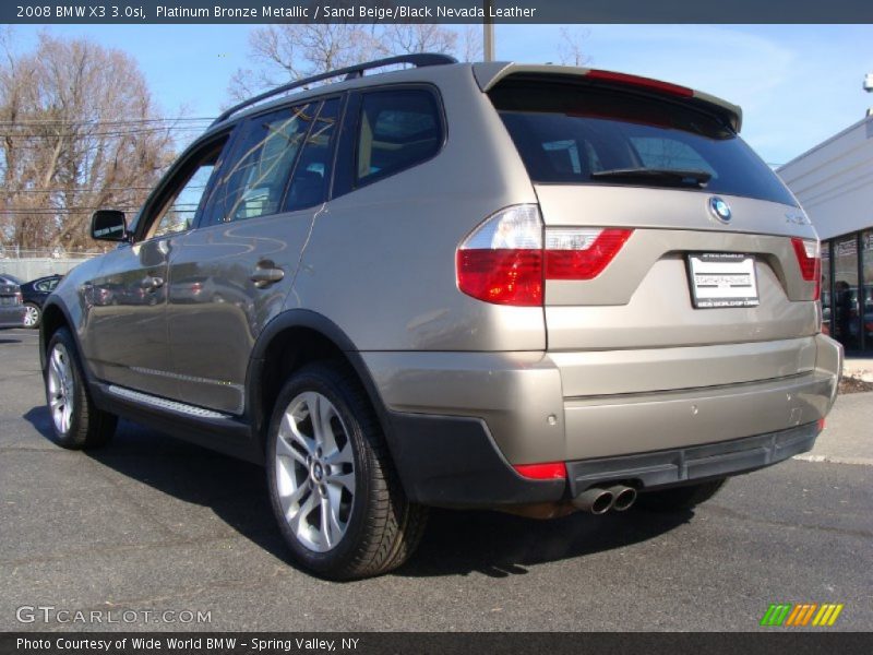 Platinum Bronze Metallic / Sand Beige/Black Nevada Leather 2008 BMW X3 3.0si