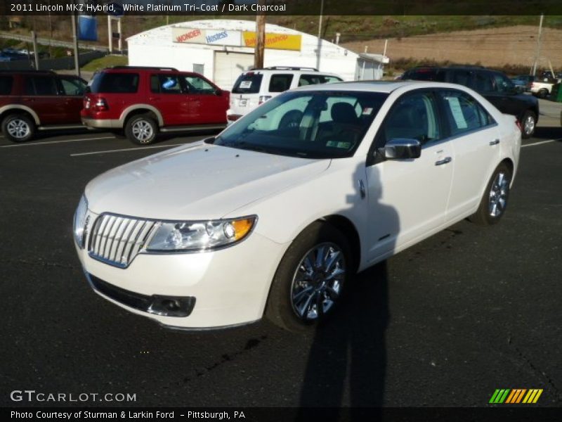 White Platinum Tri-Coat / Dark Charcoal 2011 Lincoln MKZ Hybrid