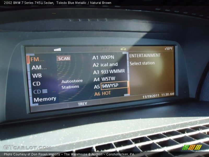 Toledo Blue Metallic / Natural Brown 2002 BMW 7 Series 745Li Sedan