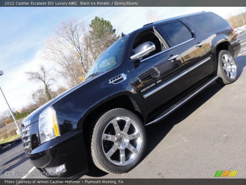 Black Ice Metallic / Ebony/Ebony 2012 Cadillac Escalade ESV Luxury AWD