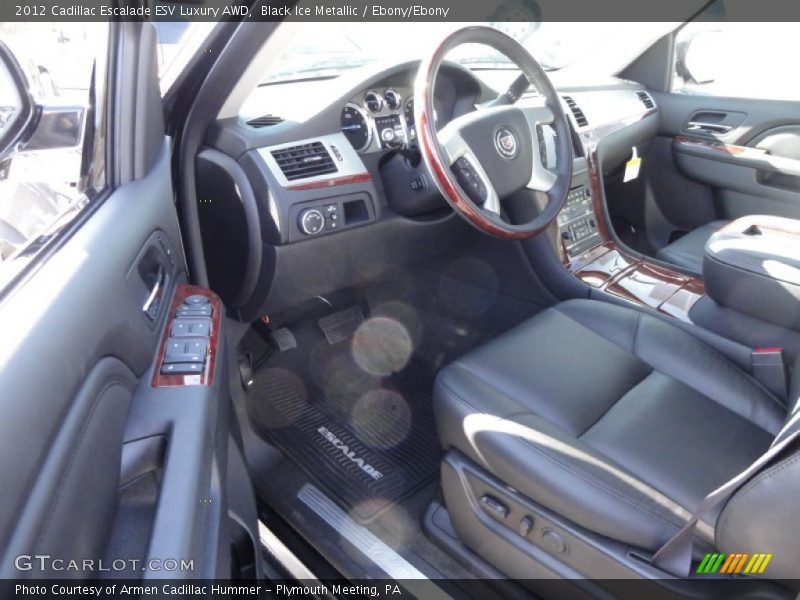 Black Ice Metallic / Ebony/Ebony 2012 Cadillac Escalade ESV Luxury AWD