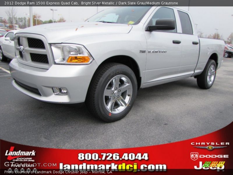 Bright Silver Metallic / Dark Slate Gray/Medium Graystone 2012 Dodge Ram 1500 Express Quad Cab