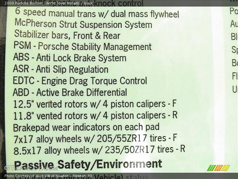 Arctic Silver Metallic / Black 2009 Porsche Boxster