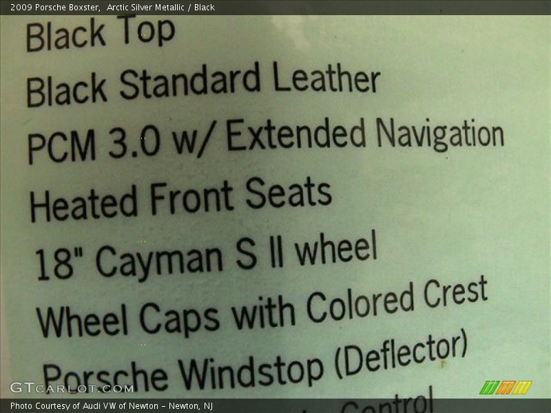 Arctic Silver Metallic / Black 2009 Porsche Boxster