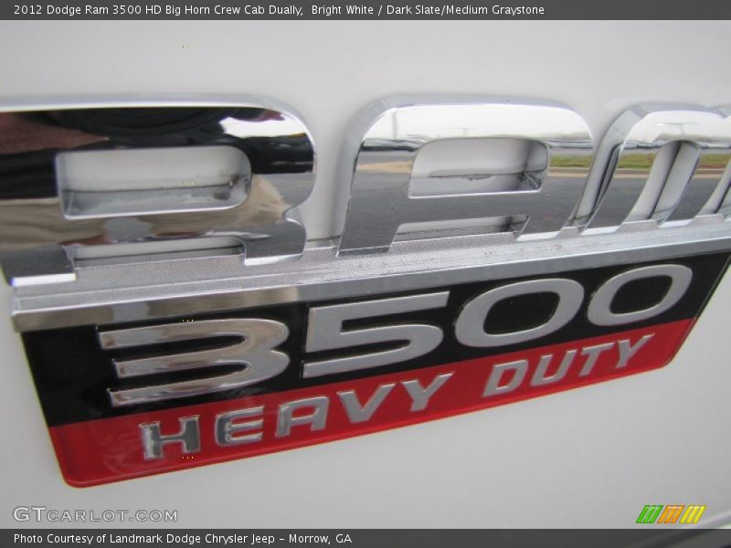 Bright White / Dark Slate/Medium Graystone 2012 Dodge Ram 3500 HD Big Horn Crew Cab Dually