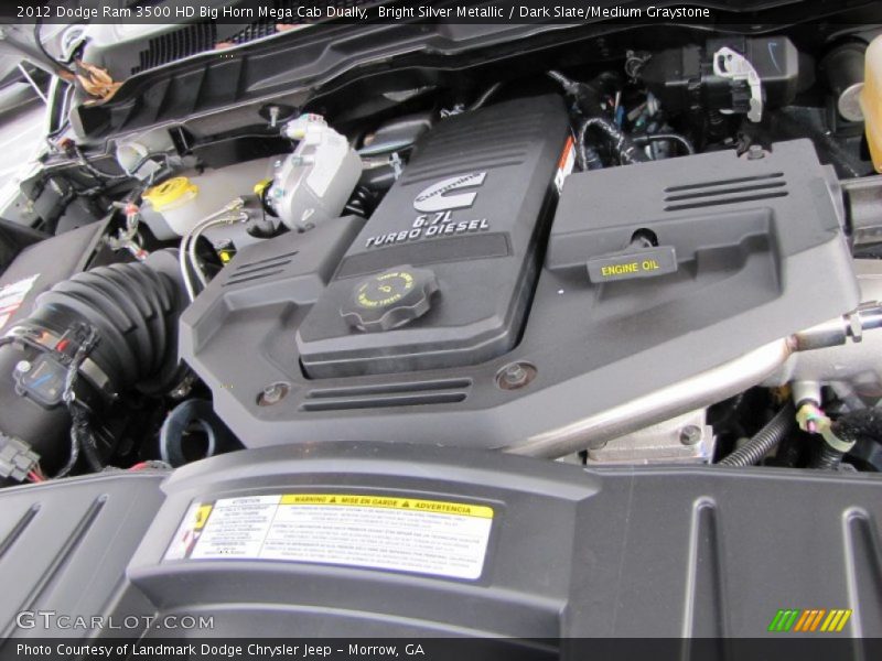  2012 Ram 3500 HD Big Horn Mega Cab Dually Engine - 6.7 Liter OHV 24-Valve Cummins VGT Turbo-Diesel Inline 6 Cylinder