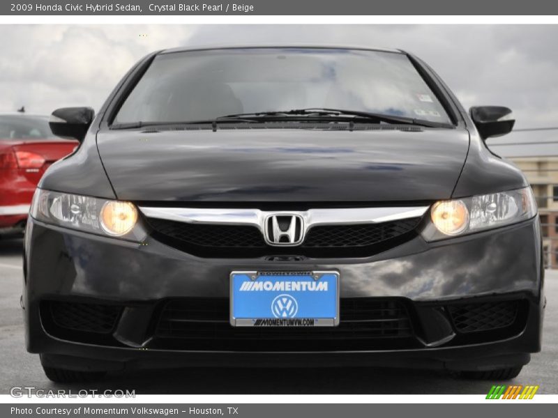 Crystal Black Pearl / Beige 2009 Honda Civic Hybrid Sedan