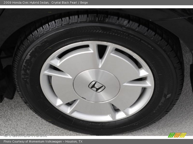 Crystal Black Pearl / Beige 2009 Honda Civic Hybrid Sedan