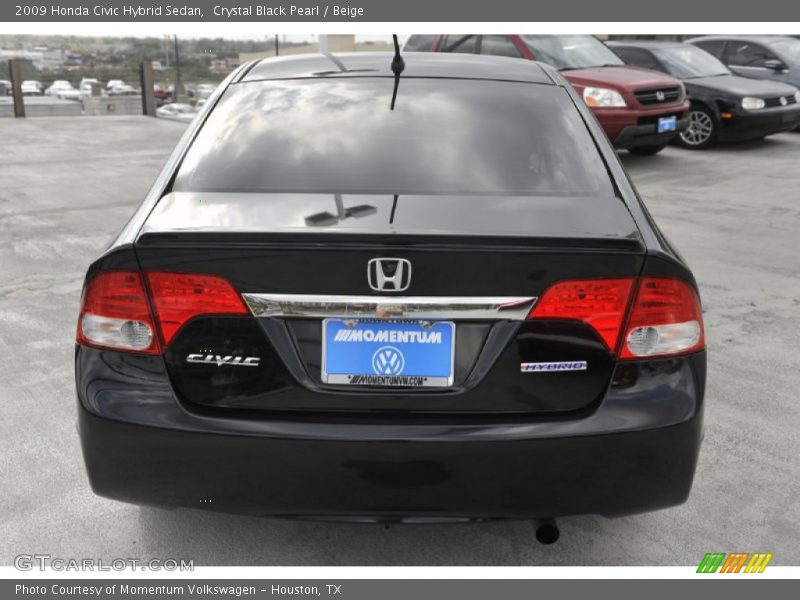 Crystal Black Pearl / Beige 2009 Honda Civic Hybrid Sedan