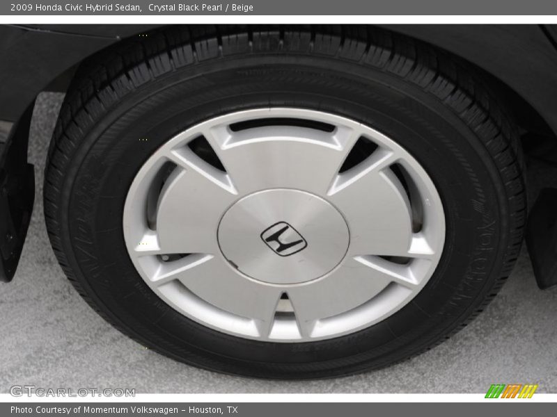 Crystal Black Pearl / Beige 2009 Honda Civic Hybrid Sedan