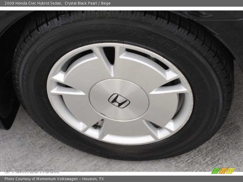 Crystal Black Pearl / Beige 2009 Honda Civic Hybrid Sedan
