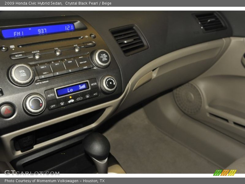 Crystal Black Pearl / Beige 2009 Honda Civic Hybrid Sedan
