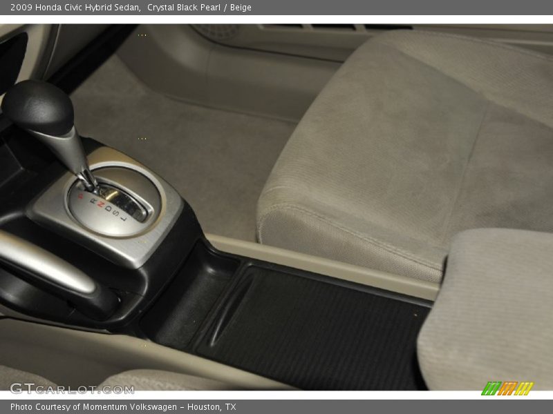 Crystal Black Pearl / Beige 2009 Honda Civic Hybrid Sedan