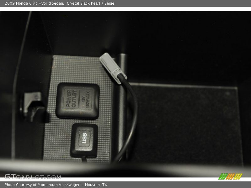 Crystal Black Pearl / Beige 2009 Honda Civic Hybrid Sedan