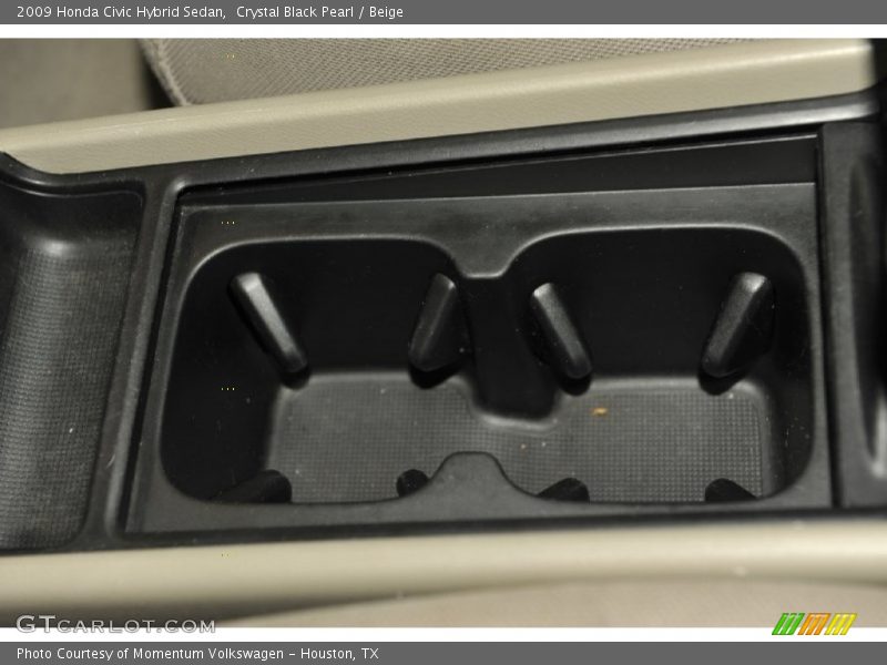 Crystal Black Pearl / Beige 2009 Honda Civic Hybrid Sedan