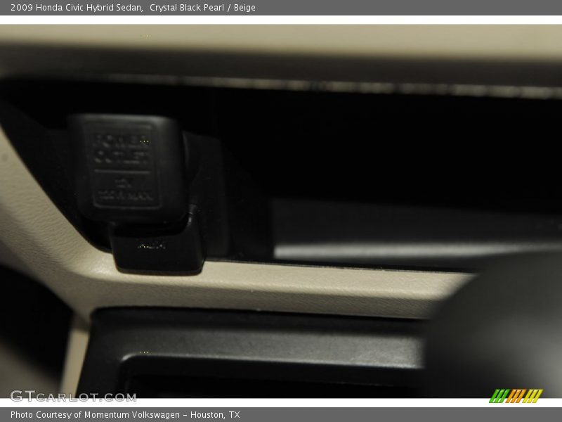 Crystal Black Pearl / Beige 2009 Honda Civic Hybrid Sedan
