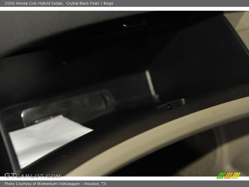 Crystal Black Pearl / Beige 2009 Honda Civic Hybrid Sedan