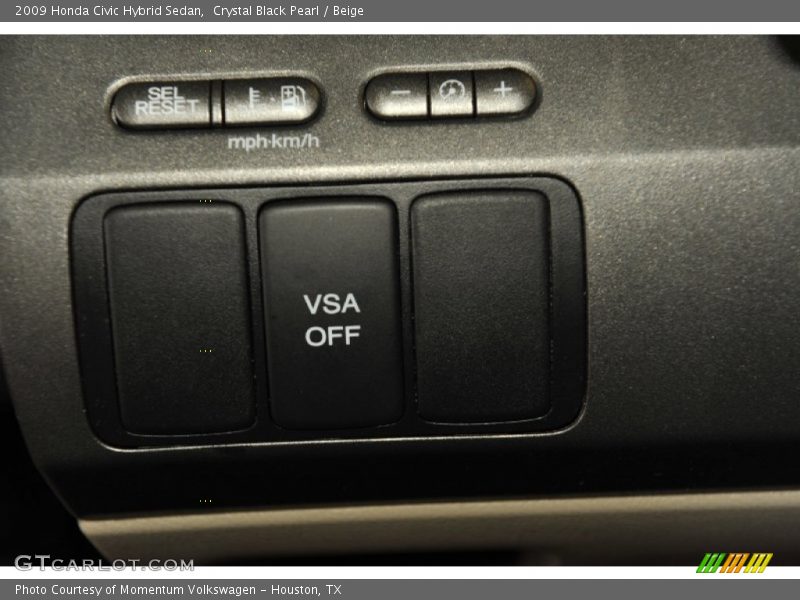 Crystal Black Pearl / Beige 2009 Honda Civic Hybrid Sedan