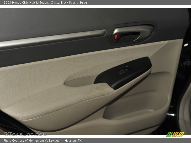 Crystal Black Pearl / Beige 2009 Honda Civic Hybrid Sedan
