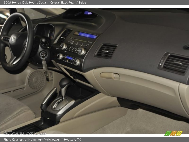 Crystal Black Pearl / Beige 2009 Honda Civic Hybrid Sedan