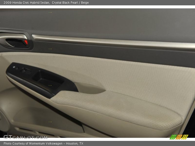 Crystal Black Pearl / Beige 2009 Honda Civic Hybrid Sedan