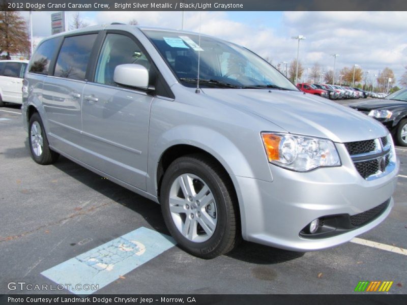 Bright Silver Metallic / Black/Light Graystone 2012 Dodge Grand Caravan Crew