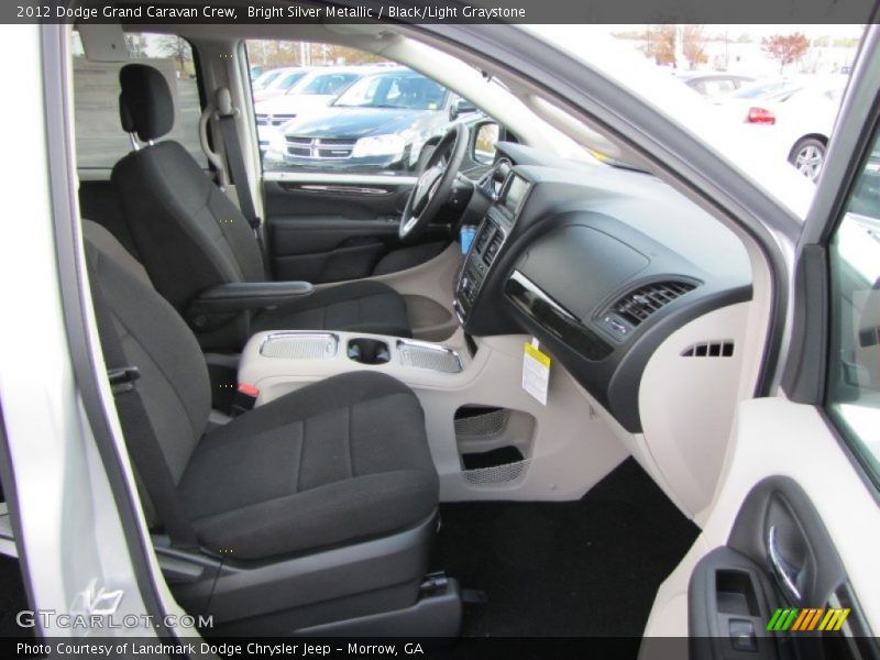 Bright Silver Metallic / Black/Light Graystone 2012 Dodge Grand Caravan Crew