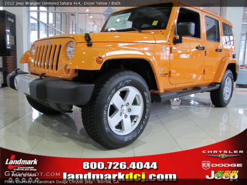 Dozer Yellow / Black 2012 Jeep Wrangler Unlimited Sahara 4x4