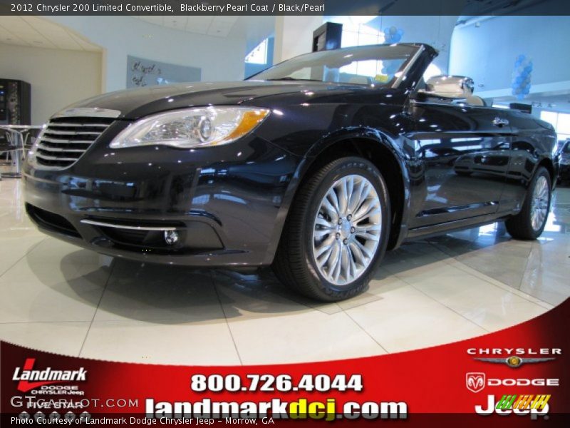 Blackberry Pearl Coat / Black/Pearl 2012 Chrysler 200 Limited Convertible