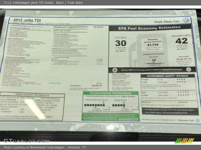 Black / Titan Black 2012 Volkswagen Jetta TDI Sedan