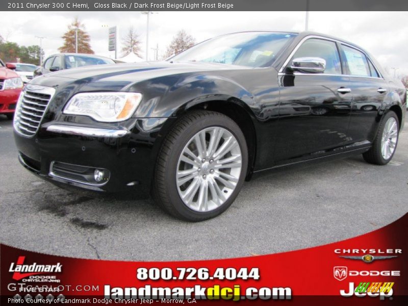 Gloss Black / Dark Frost Beige/Light Frost Beige 2011 Chrysler 300 C Hemi