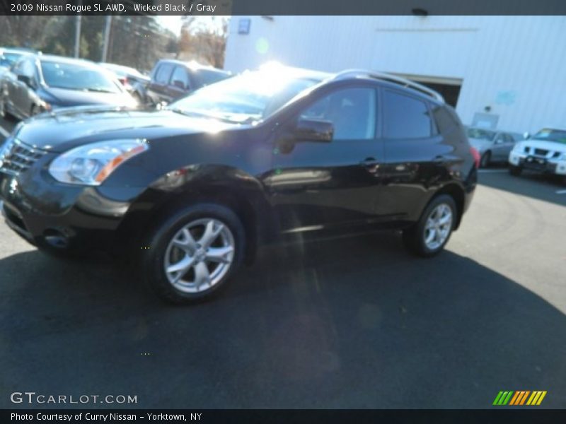Wicked Black / Gray 2009 Nissan Rogue SL AWD